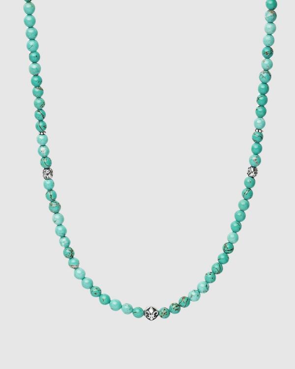 Nialaya Jewellery - Men's Beaded Necklace - Jewellery (Turquoise) Men's Beaded Necklace