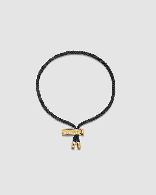 Nialaya Jewellery - Men's String Bracelet with Adjustable Lock - Jewellery (Black) Men's String Bracelet with Adjustable Lock