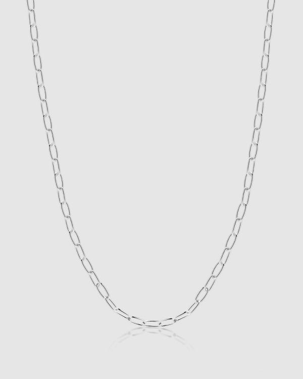 Nialaya Jewellery - Sterling Silver Thin Paperclip Chain - Jewellery (Silver) Sterling Silver Thin Paperclip Chain