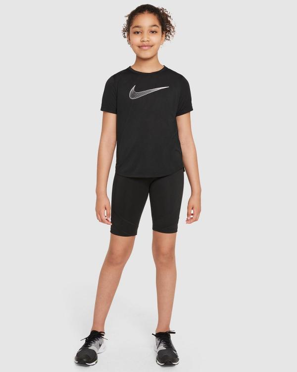 Nike - Dri FIT One SS Training Top   Teens - Short Sleeve T-Shirts (Black & White) Dri-FIT One SS Training Top - Teens