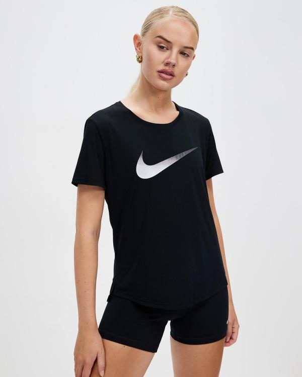Nike - One Dri FIT Swoosh SS Tee - Short Sleeve T-Shirts (Black) One Dri-FIT Swoosh SS Tee
