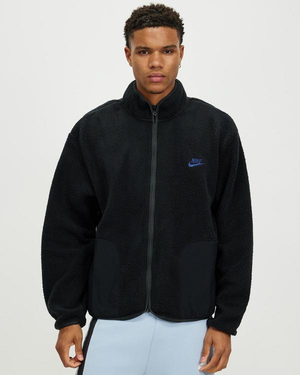 Nike - Sherpa Winter Jacket - Coats & Jackets (Black & Midnight Navy) Sherpa Winter Jacket