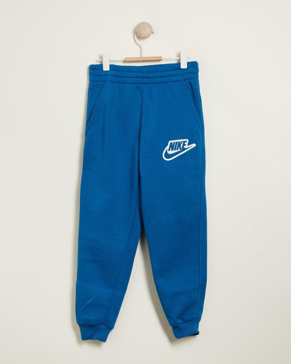 Nike - Sportswear Club Fleece Joggers   Kids - Pants (Industrial Blue & Coconut Milk) Sportswear Club Fleece Joggers - Kids