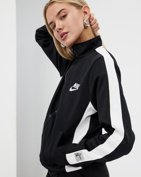 Nike - Sportswear Knit Jacket - Coats & Jackets (Black, White & White) Sportswear Knit Jacket
