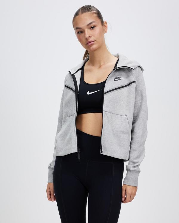 Nike - Sportswear Tech Fleece Windrunner Full Zip Hoodie - Hoodies (Dark Grey Heather & Black) Sportswear Tech Fleece Windrunner Full-Zip Hoodie