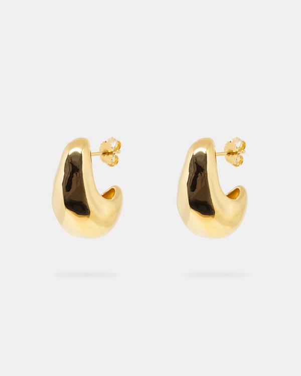 Nina Gordon  - Small Volume Hoops - Jewellery (Gold Plated Brass) Small Volume Hoops