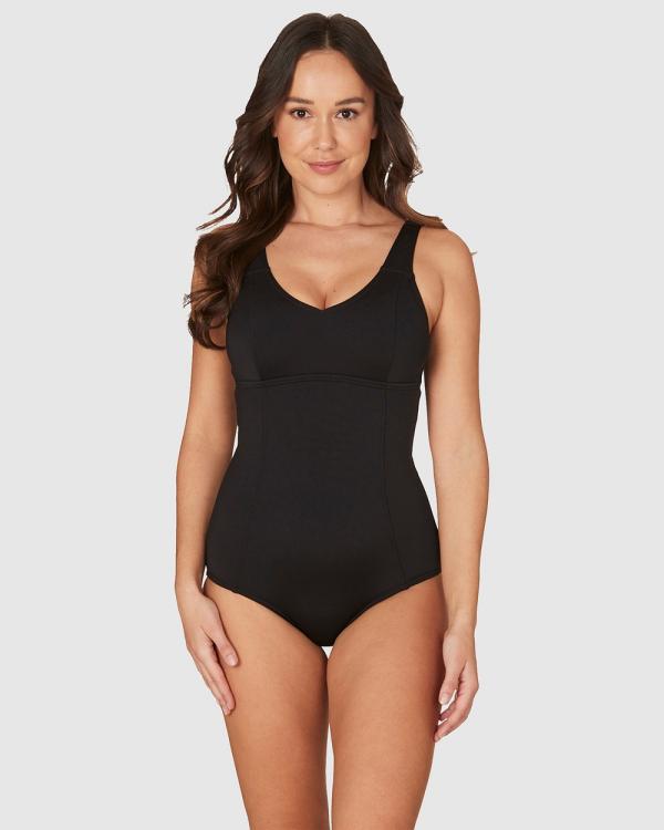 Nip Tuck Swim - Black Chlorine Resistant Leona Tummy Control One Piece Swimsuit - One-Piece / Swimsuit (Black) Black Chlorine Resistant Leona Tummy Control One Piece Swimsuit