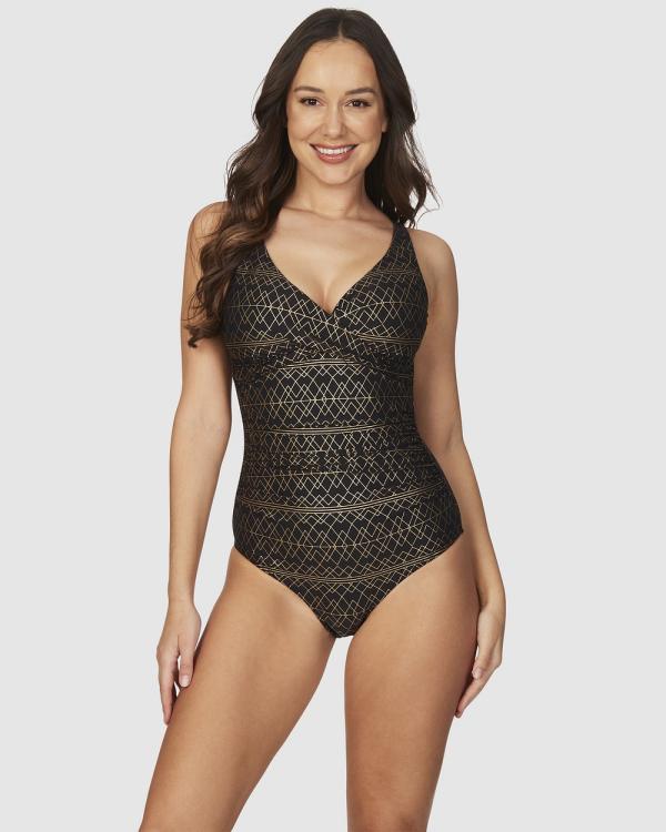 Nip Tuck Swim - Deco Foil Louise One Piece Swimsuit - One-Piece / Swimsuit (BLACK) Deco Foil Louise One Piece Swimsuit