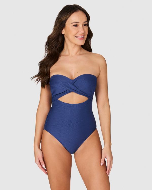 Nip Tuck Swim - Gamma Texture Luka Bandeau One Piece Swimsuit - One-Piece / Swimsuit (blue) Gamma Texture Luka Bandeau One Piece Swimsuit