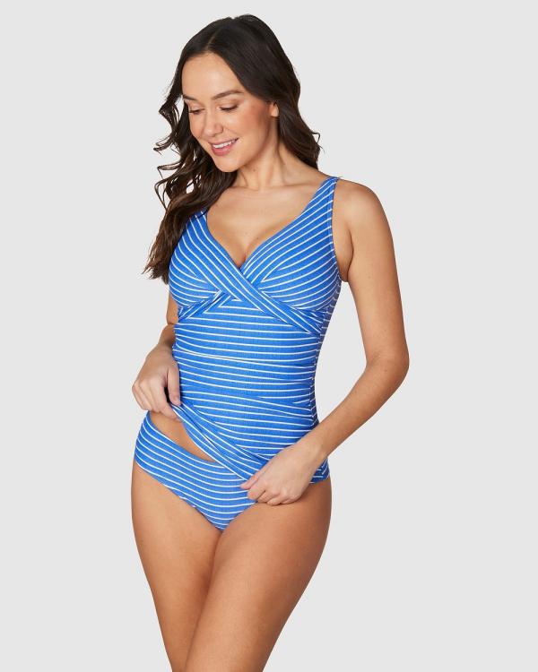 Nip Tuck Swim - Riviera Stripe Louise Tankini Set - Bikini Set (Chambray) Riviera Stripe Louise Tankini Set