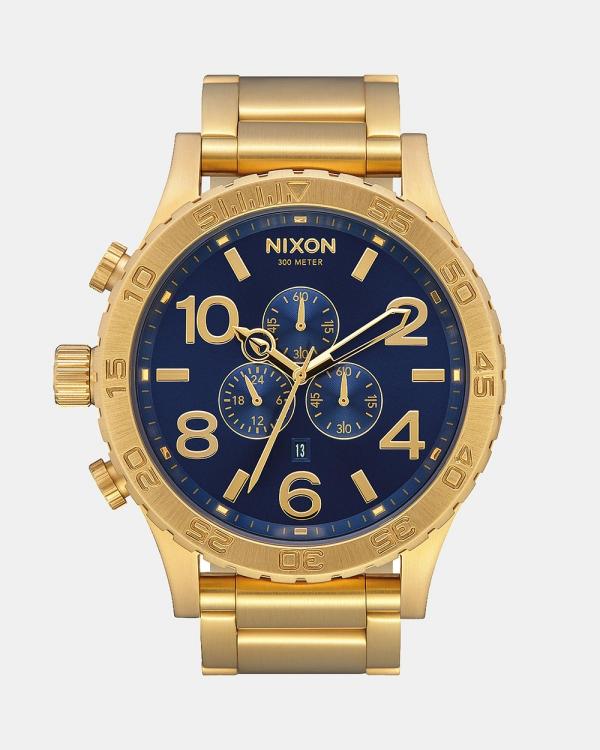 Nixon - 51 30 Chrono Watch - Watches (Gold & Blue Sunray) 51-30 Chrono Watch