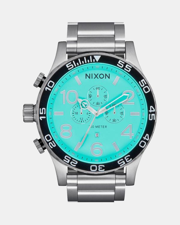 Nixon - 51 30 Chrono Watch - Watches (Silver & Turquoise) 51-30 Chrono Watch