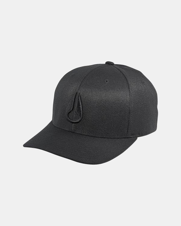 Nixon - Deep Down Flexfit Athletic Fit Hat - Hats (All Black) Deep Down Flexfit Athletic Fit Hat