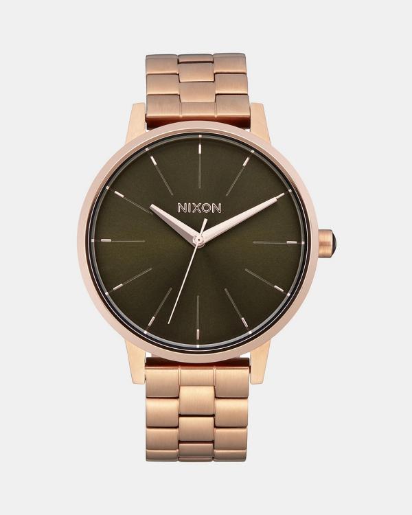 Nixon - Kensington Watch - Watches (Rose Gold & Olive Sunray) Kensington Watch