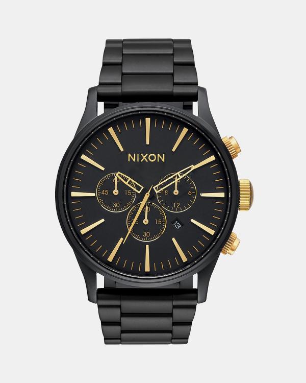Nixon - Sentry Chrono Watch - Watches (Matte Black & Gold) Sentry Chrono Watch