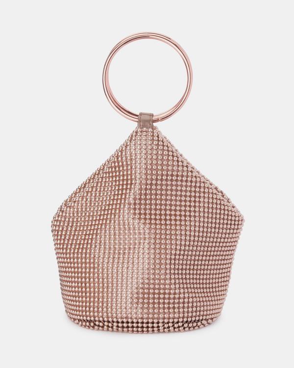 Olga Berg - Bianca Ball Mesh Handle Bag - Clutches (Pink) Bianca Ball Mesh Handle Bag