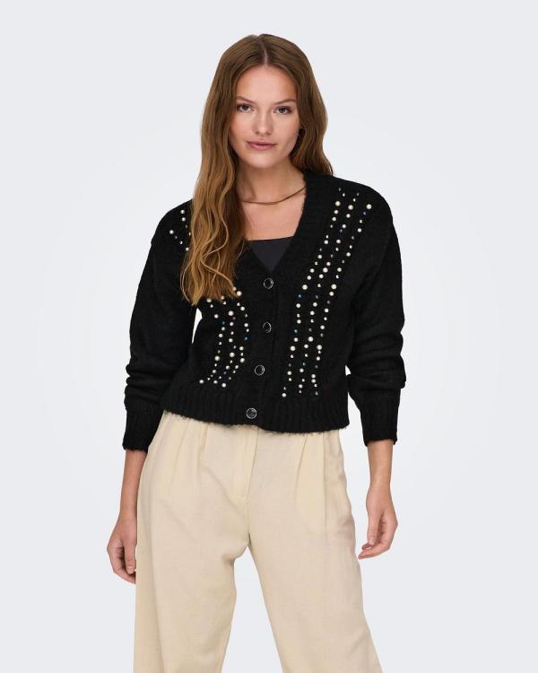 ONLY - Marian Knitted Cardigan - Tops (Black) Marian Knitted Cardigan
