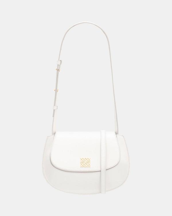 Oroton - Della Saddle Shoulder Bag - Handbags (Clotted Cream) Della Saddle Shoulder Bag