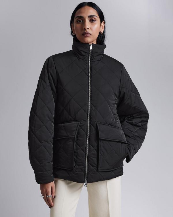 & Other Stories - Diamond Quilted Jacket - Coats & Jackets (Black Dark) Diamond-Quilted Jacket
