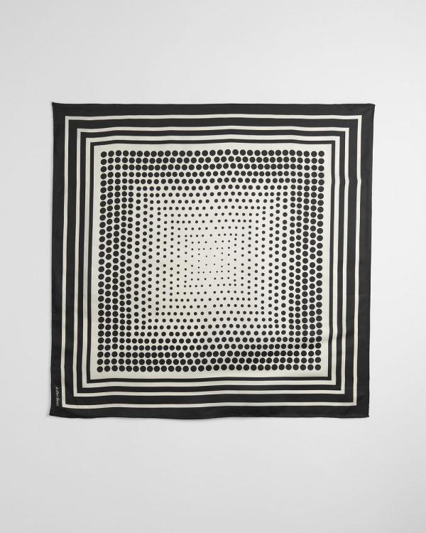 & Other Stories - Dotted Square Scarf - Scarves & Gloves (Black Dark) Dotted Square Scarf