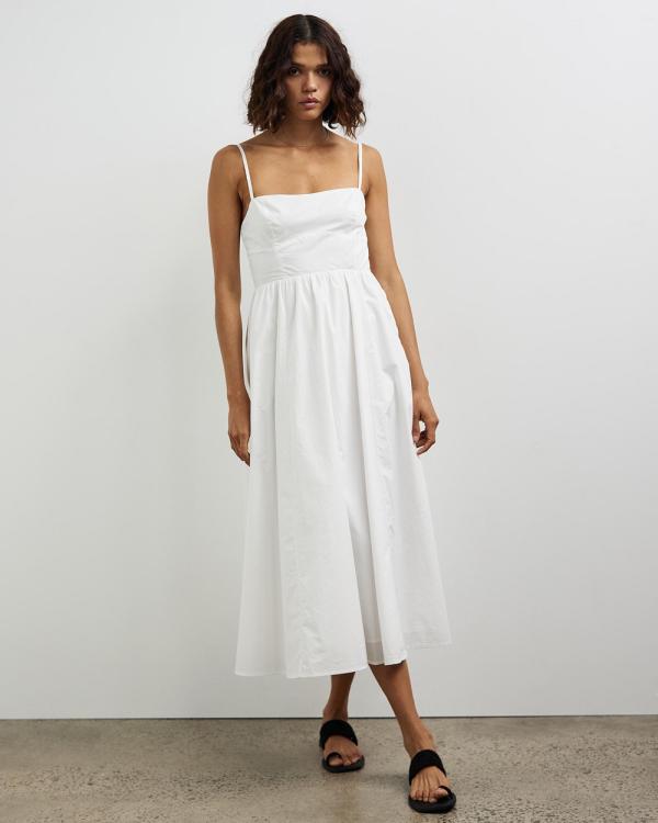 & Other Stories - Fitted Bustier Flared Skirt Dress   ICONIC EXCLUSIVE - Dresses (White Light) Fitted Bustier Flared Skirt Dress - ICONIC EXCLUSIVE