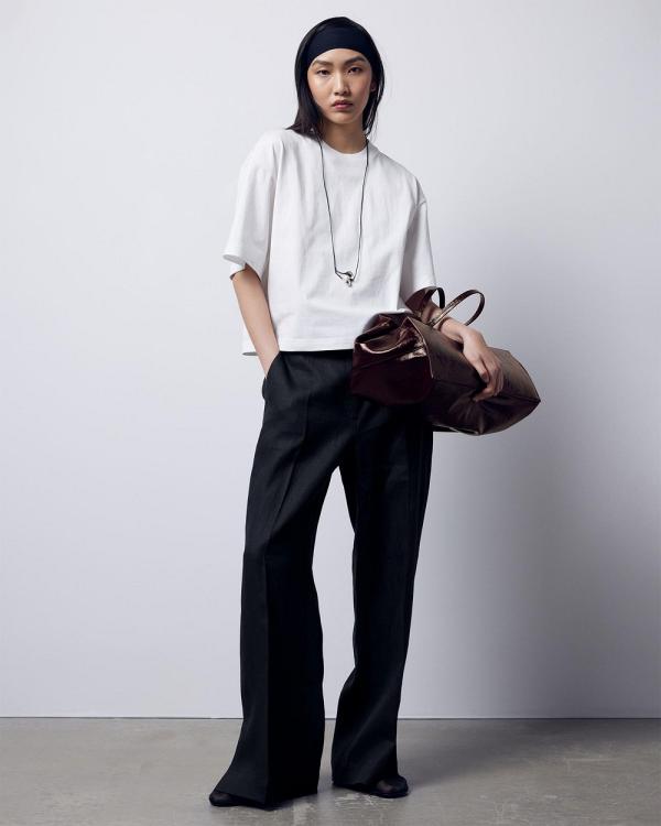 & Other Stories - Tailored Linen Trousers - Pants (Black Dark) Tailored Linen Trousers