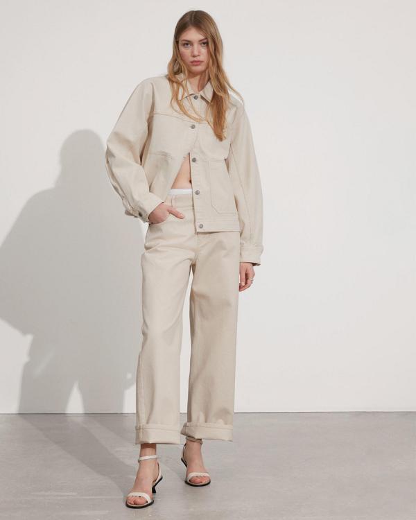 & Other Stories - Wide Textured Trousers - Pants (White Dusty Light) Wide Textured Trousers