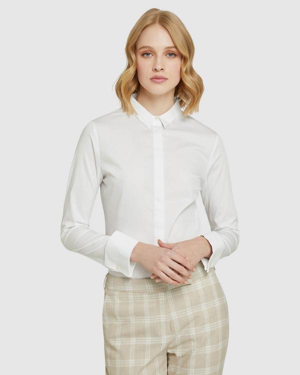 Oxford - Angel French Cuff Stretch Shirt - Shirts & Polos (WHITE) Angel French Cuff Stretch Shirt
