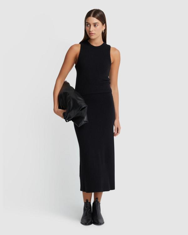 Oxford - Angelica Yak Blend Knitted Tank - Jumpers & Cardigans (Black) Angelica Yak Blend Knitted Tank