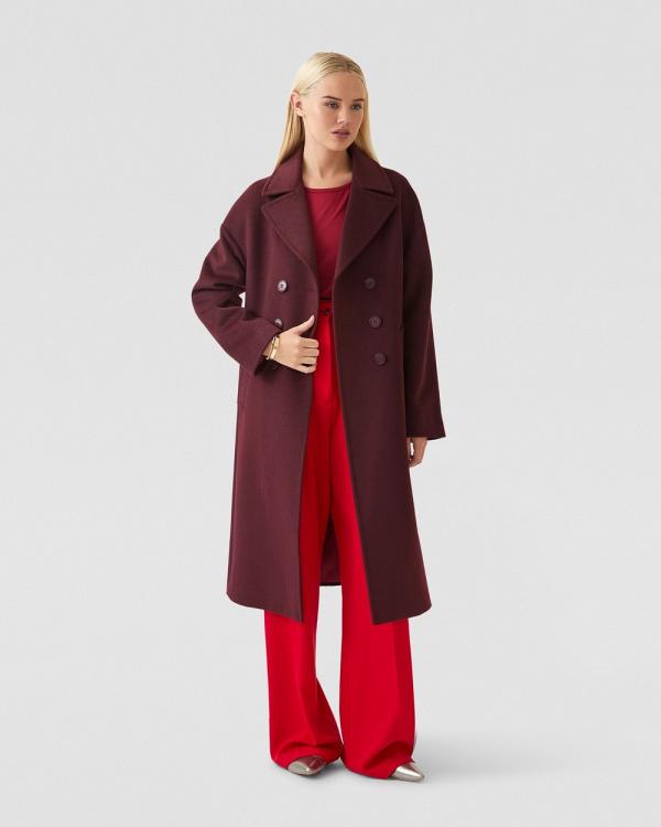 Oxford - Anna Wool Blend Coat - Coats & Jackets (Red Dark) Anna Wool Blend Coat