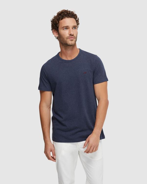 Oxford - Ben Cotton Crew Neck T Shirt - Short Sleeve T-Shirts (Blue Dark) Ben Cotton Crew Neck T-Shirt