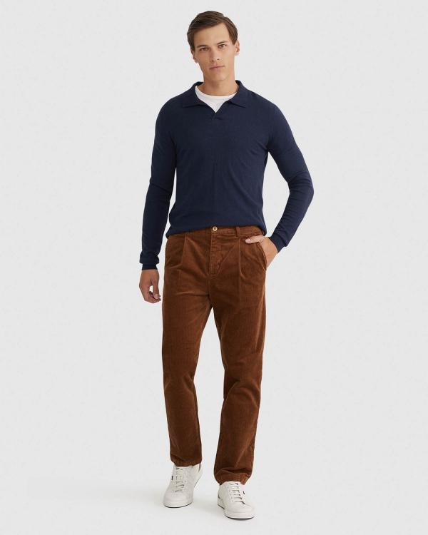 Oxford - Blair V Neck Polo Sweater - Jumpers & Cardigans (Blue Dark) Blair V-Neck Polo Sweater