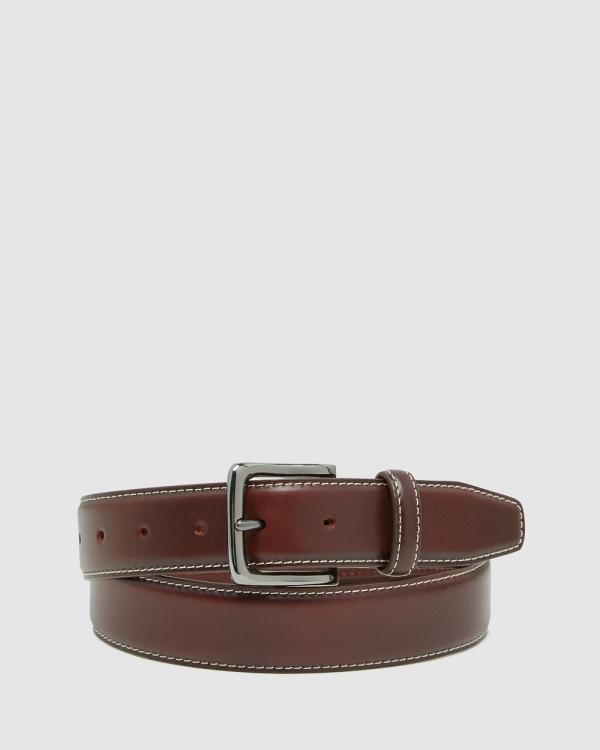 Oxford - Bronson Full Grain Leather Belt - Belts (Brown Dark) Bronson Full Grain Leather Belt