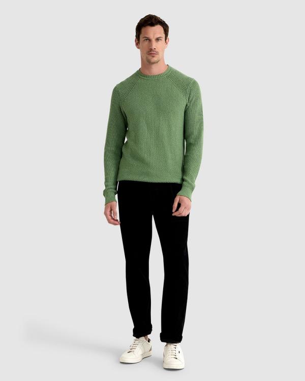 Oxford - Bruno Cotton Crew Neck Pullover - Jumpers & Cardigans (Green Medium) Bruno Cotton Crew Neck Pullover