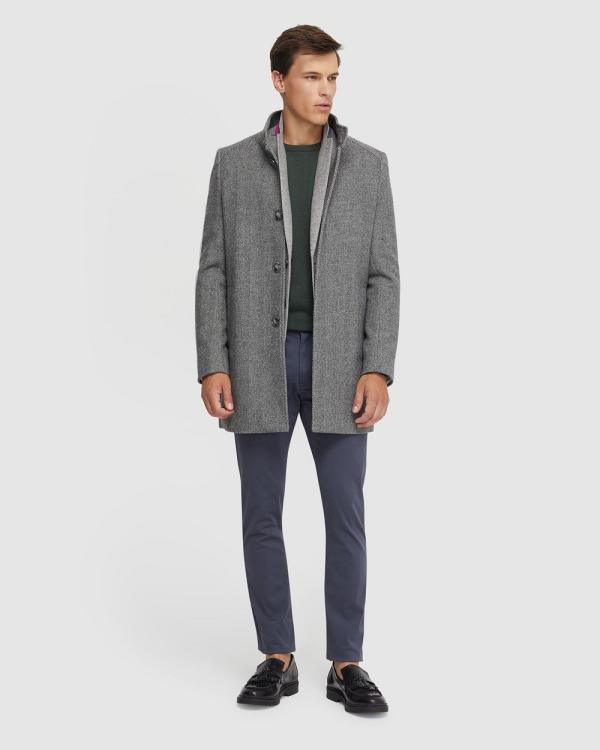 Oxford - Dunbar Herringbone Wool Rich Coat - Coats & Jackets (Grey Medium) Dunbar Herringbone Wool Rich Coat