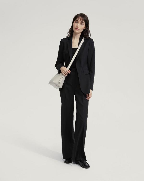 Oxford - Ebony Wool Stretch Suit Jacket - Suits & Blazers (Black) Ebony Wool Stretch Suit Jacket