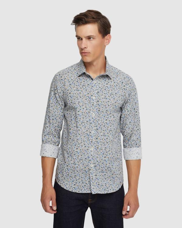 Oxford - Kenton Floral Print Cotton Shirt - Casual shirts (Blue Print) Kenton Floral Print Cotton Shirt