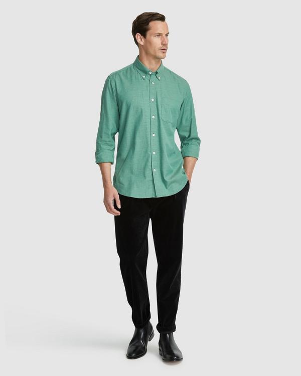 Oxford - Portland Twill Cotton Shirt - Casual shirts (Green Medium) Portland Twill Cotton Shirt