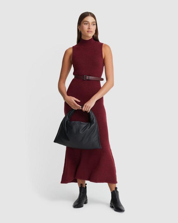 Oxford - Renee Yak Blend Knitted Dress - Dresses (Red Dark) Renee Yak Blend Knitted Dress