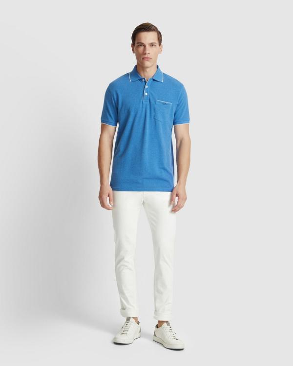 Oxford - Roscoe Organic Cotton Polo - Shirts & Polos (Blue Medium) Roscoe Organic Cotton Polo