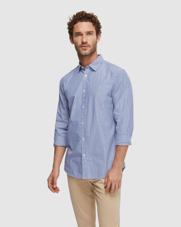 Oxford - Shoreditch Button Down Stripe Shirt - Casual shirts (Blue Stripe) Shoreditch Button Down Stripe Shirt
