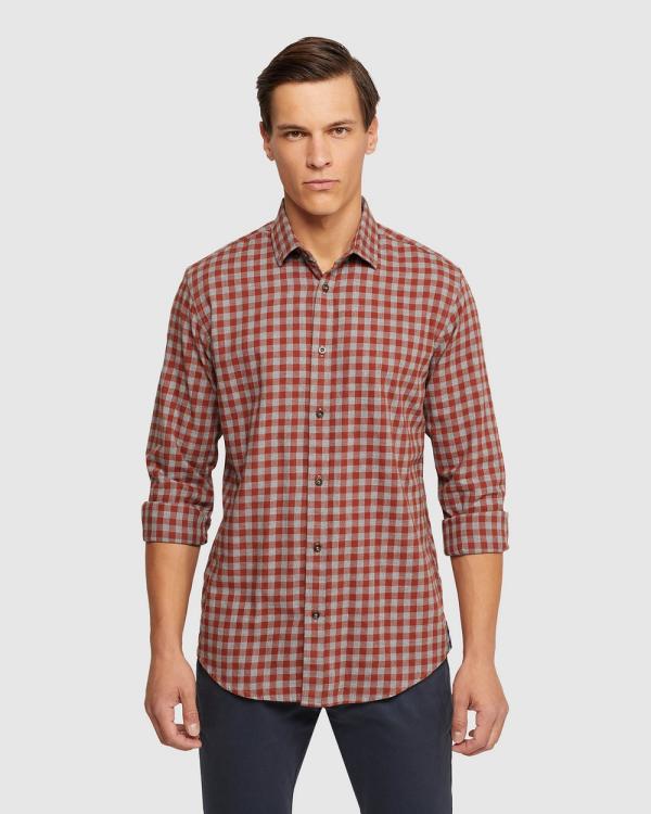 Oxford - Stratton Flannel Check Shirt - Casual shirts (Brown Stripe) Stratton Flannel Check Shirt
