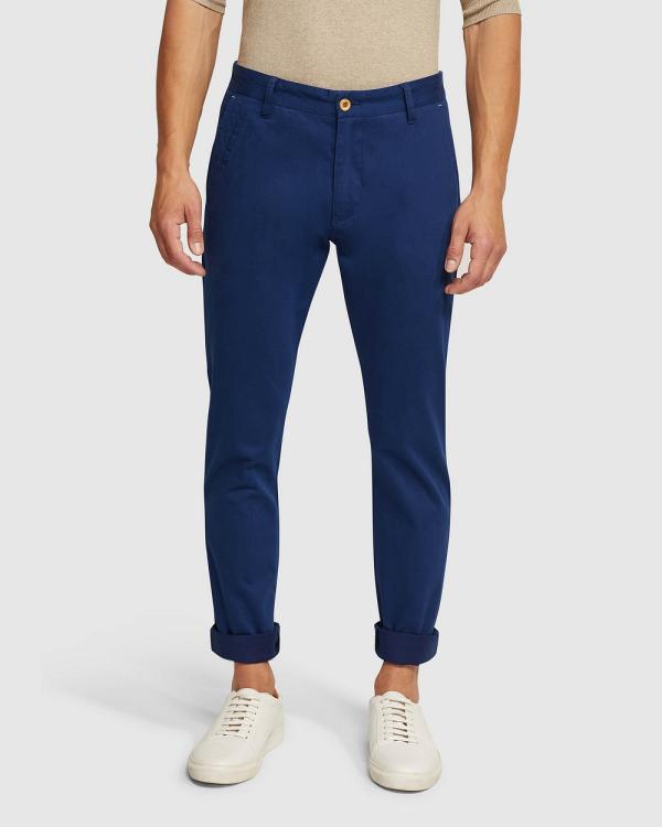 Oxford - Stretch Skinny Fit Chinos - Pants (Blue Medium) Stretch Skinny Fit Chinos