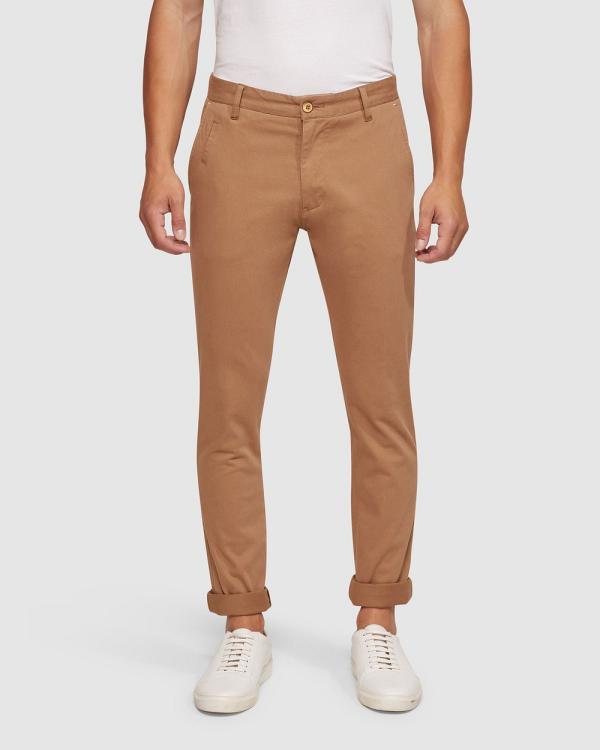 Oxford - Stretch Skinny Fit Chinos - Pants (Brown Medium) Stretch Skinny Fit Chinos
