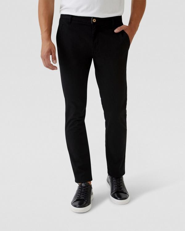 Oxford - Stretch Skinny Fit Organic Cotton Chinos - Pants (Black) Stretch Skinny Fit Organic Cotton Chinos