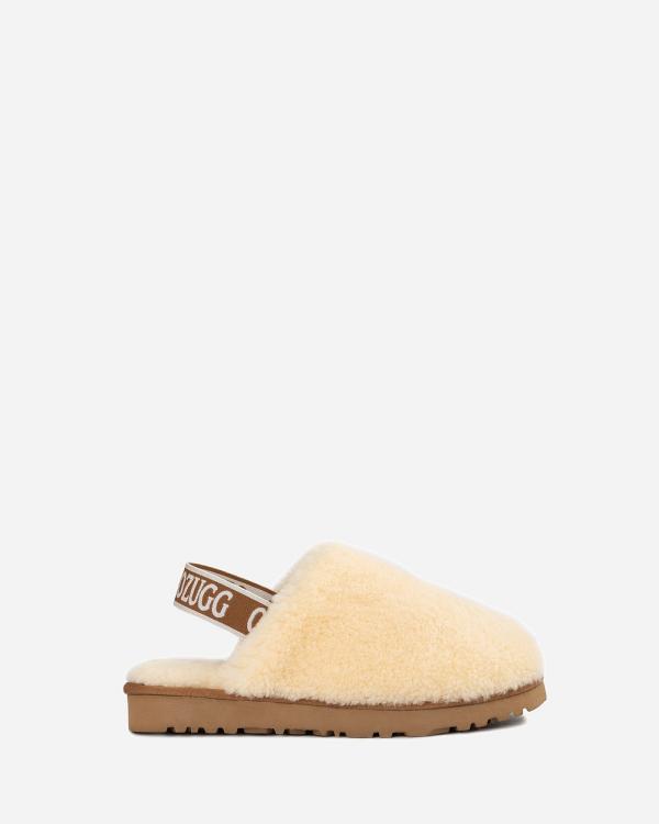 Ozwear Connection Uggs - Ugg Autumn Fluff Slide Elastic Backstrap - Slippers & Accessories (NATURAL) Ugg Autumn Fluff Slide Elastic Backstrap