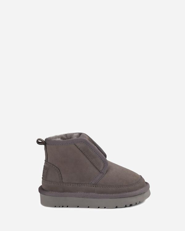 Ozwear Connection Uggs - Ugg Kids Velcro Mini Boot - Boots (GREY) Ugg Kids Velcro Mini Boot