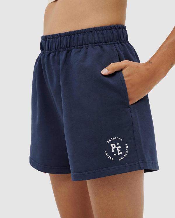 P.E Nation - P.E Nation x ICONIC   Physical Shorts - High-Waisted (Dark Navy) P.E Nation x ICONIC - Physical Shorts