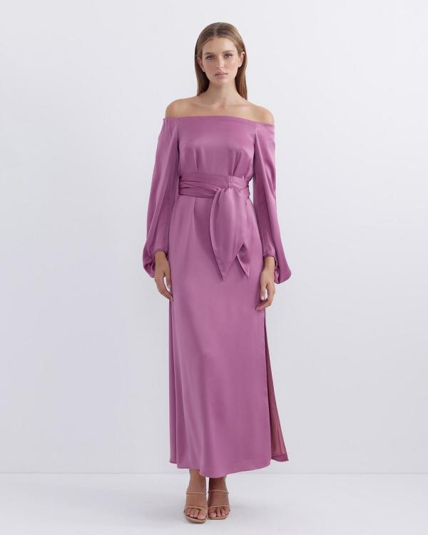 Pasduchas - Alight Shoulder Midi Dress - Dresses (Mulberry) Alight Shoulder Midi Dress