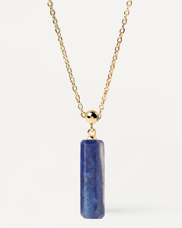 PDPAOLA - Charm Necklace Lapis Lazuli Charm - Jewellery (Gold) Charm Necklace Lapis Lazuli Charm
